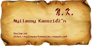 Nyilassy Kasszián névjegykártya